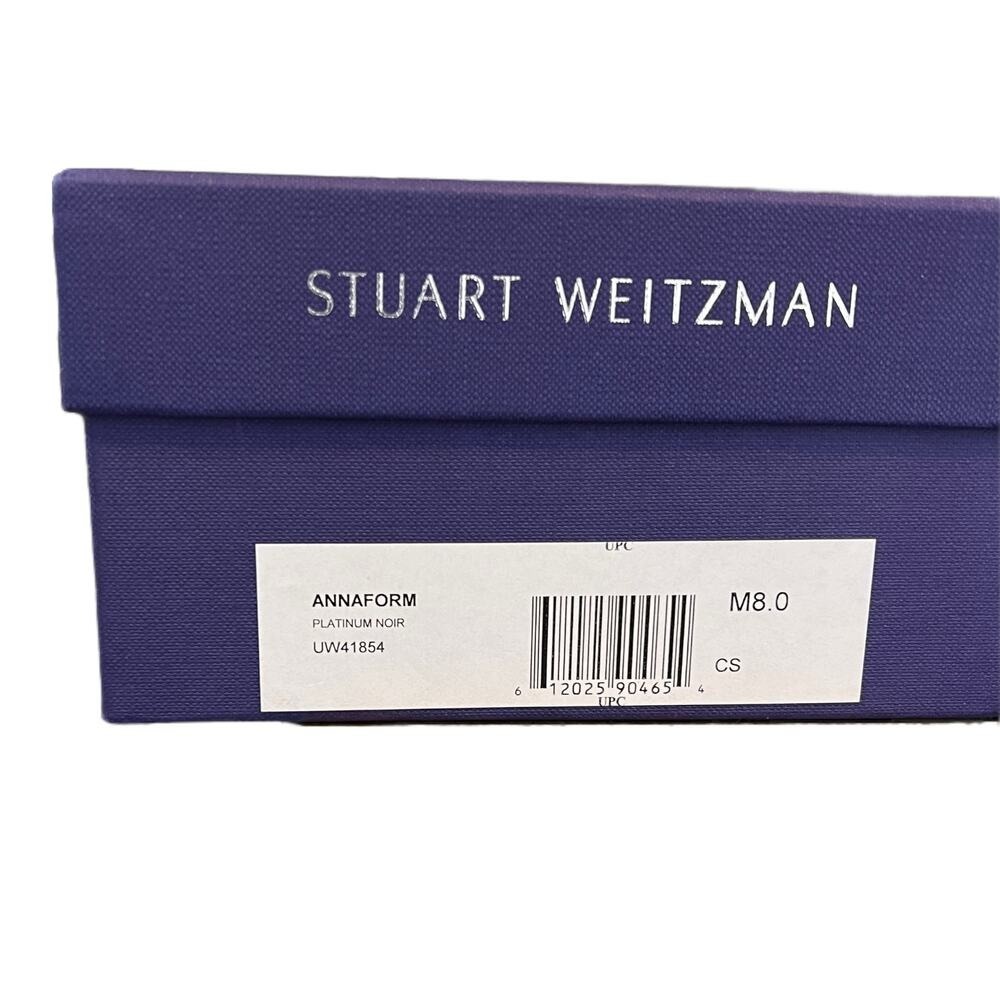 Stuart Weitzman Wedge Womens 8.5 Gold Glitter Peep Toe Pump Formal Dress Shoes - Picture 10 of 10